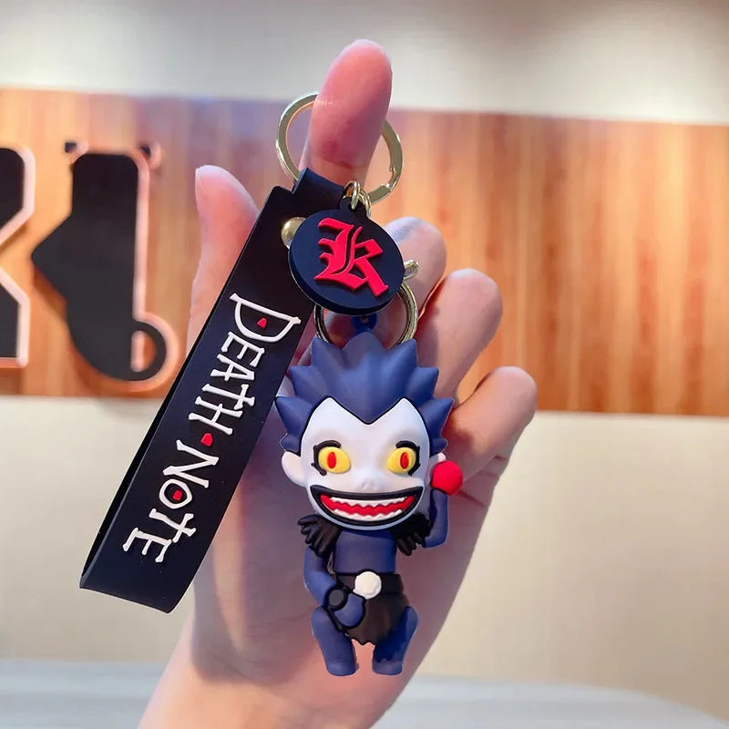 Death Note Keychain Anime L Ryuuku Ryuk Key Rings 3D Doll Figure Key Buckles Props Bag Accessories Friends Gift