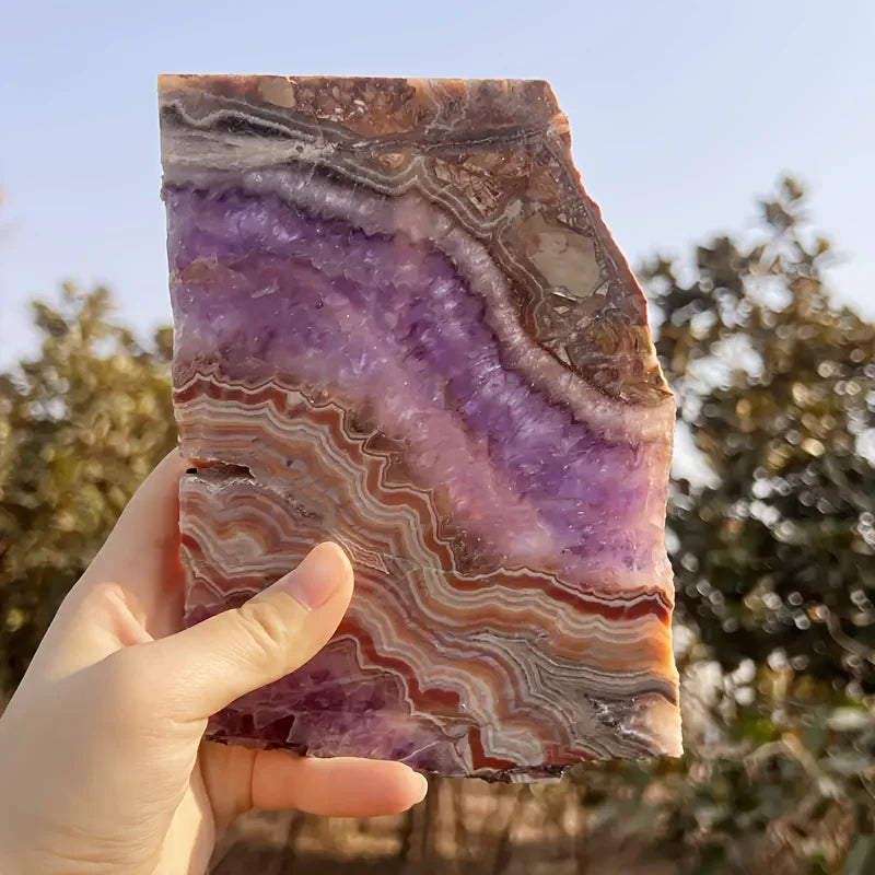 Unique amethyst lace slices with irregular shapes are perfect for home and office crystal decorations,crystal display
