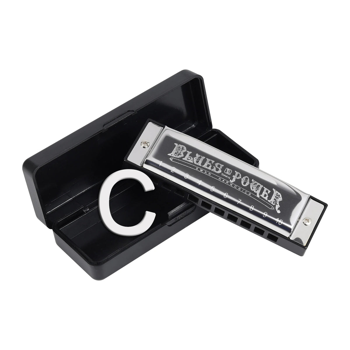 Diatonic Blues Harmonica 12 Keys Available Mouth Organ Harmonica10 Hole 20 Tone Diatonic Harp with Case for Student Teacher Gift