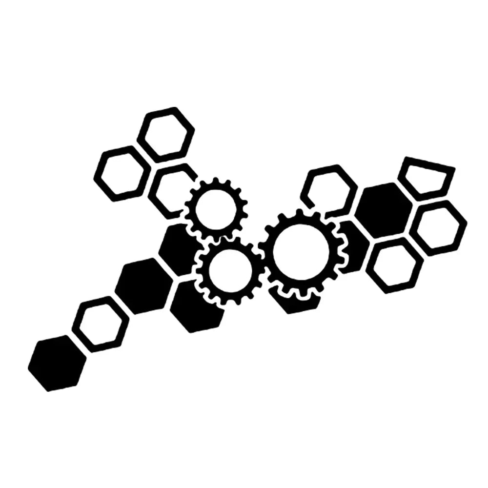 Reflective Honeycomb Hexagonal Car Sticker Motorcycle Electric Vehicle Modification Waterproof Honeycomb Gear Reflective Decal