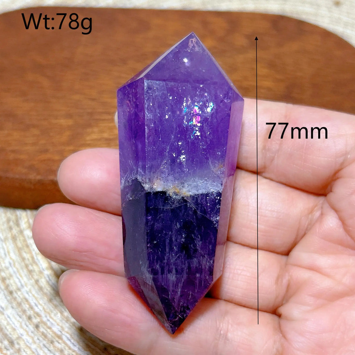 Natural Crystal Two Color Amethyst Double Point Tower Healing Rainbow High Quality Gemstones Energy Home Decorations Gift