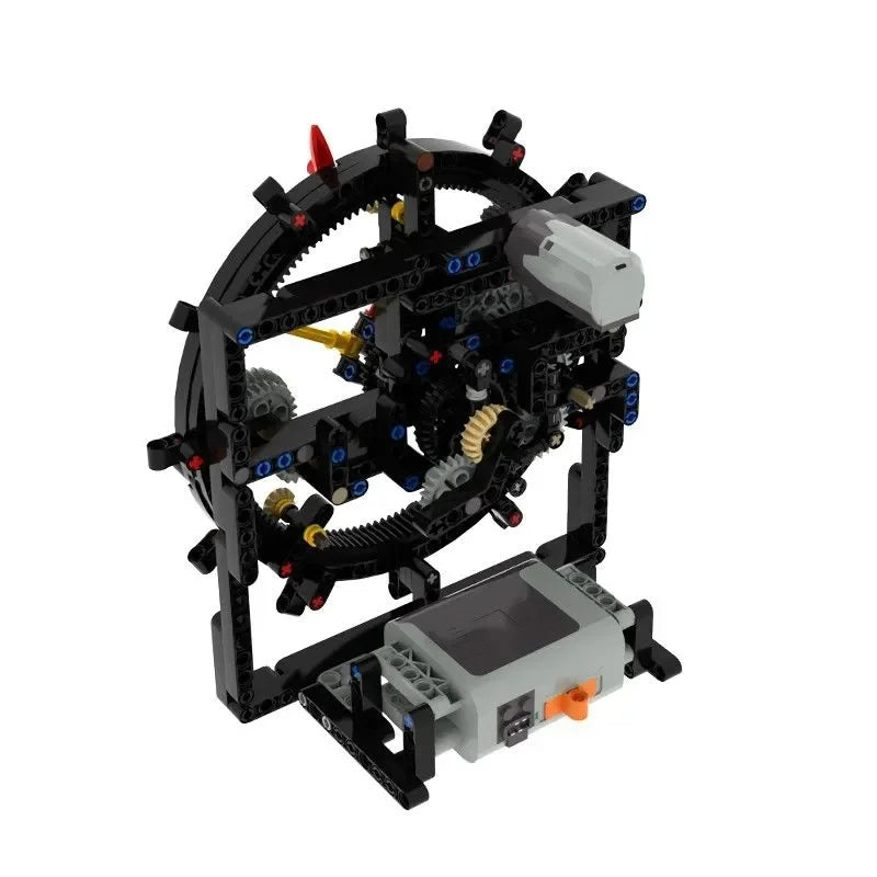 MOC electric mechanical clock building blocks, gears, construction machinery, model assembly, mainspring pendulum,