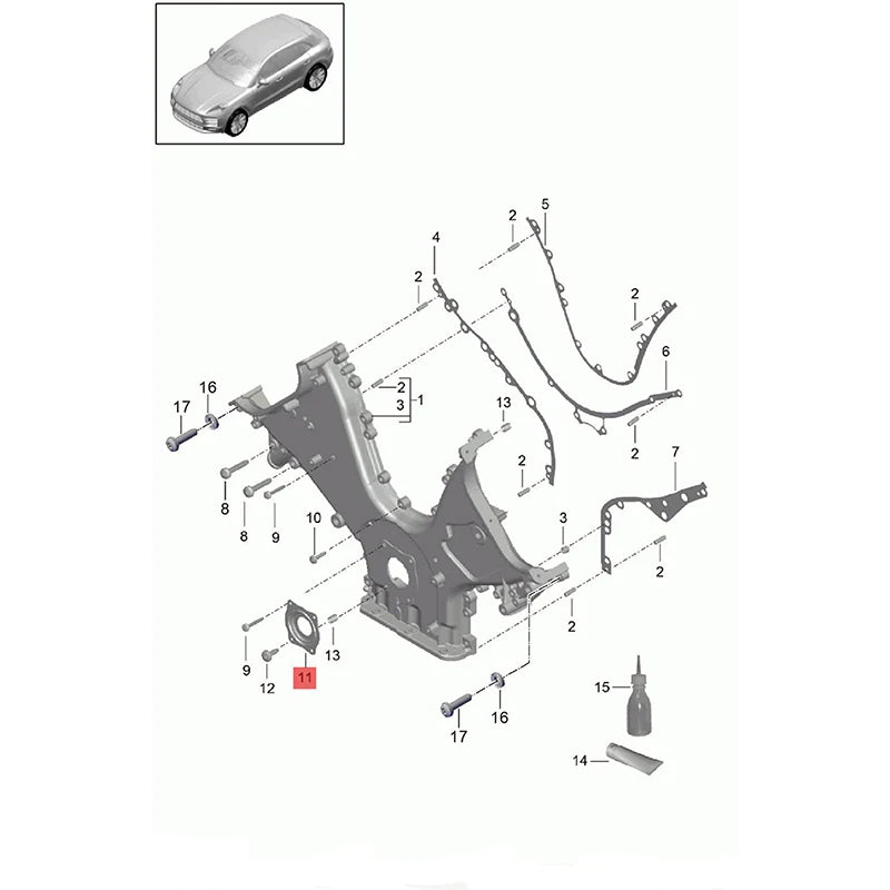 Crankshaft oil seal flange For Porsche Cayenne 92A 9PA Macan 95B Panamera 970 94810191020 94810191003 9481019100