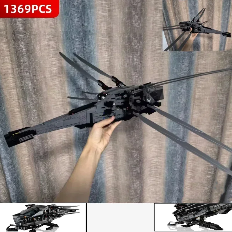 1369 Pieces Sand Dune Royal Ornithopter Aircraft Helicopter Boys Educational Assembly Toy Adults Christmas Building Blocks