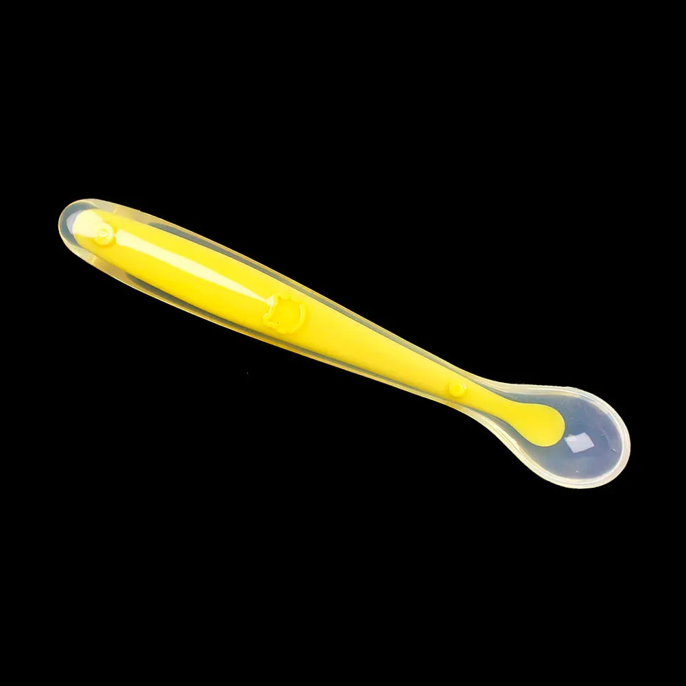 Silicone World Baby Complementary Food Silicone Spoon Training Spoon Soft Spoon Children's Feeding Tableware With Storage Box