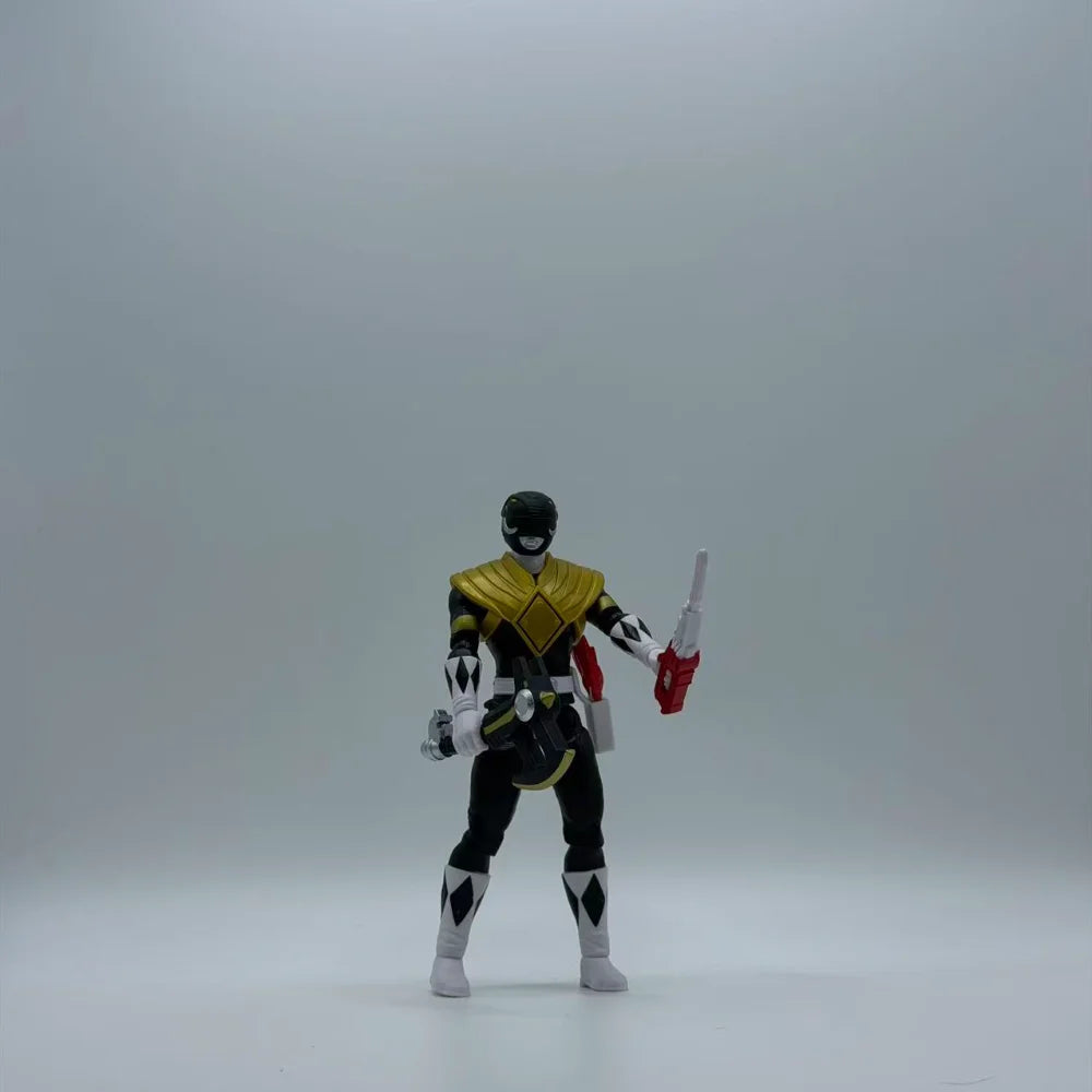 Playmates New Mighty Morphin Power Rangers 6inch Action Figure Set Gold Armor Red Black Green Ranger Collectible Model Toy Gift