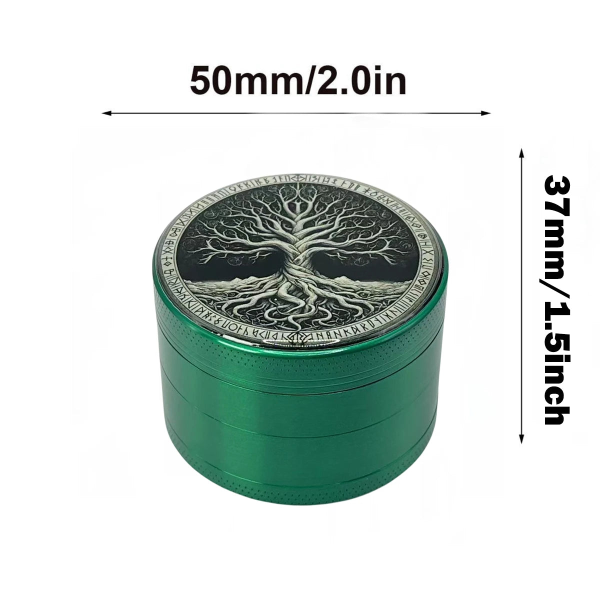 50/63mm Metal Tree Herb Grinder Spice Pepper Mill Mortar Grass Tobacco Grinder Kitchen Tool Smoking Cigarette Accessories