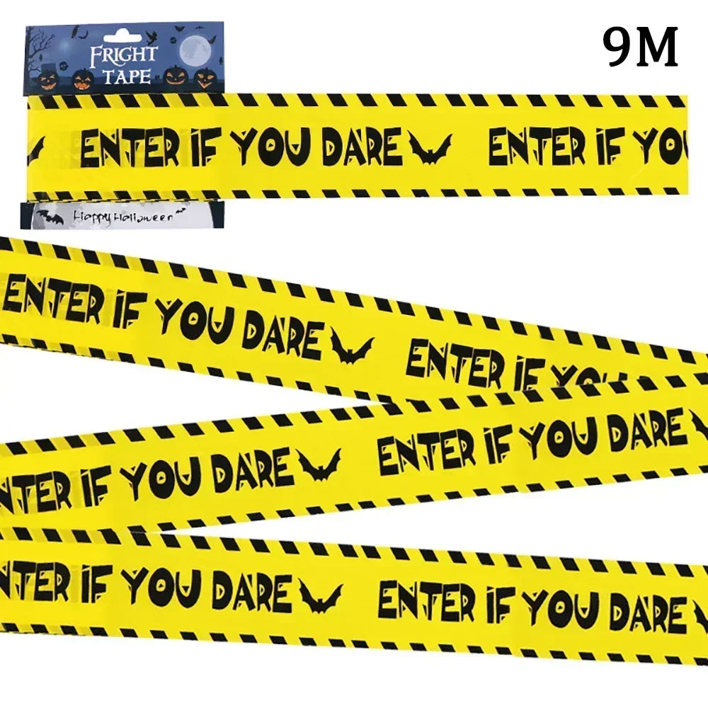 Halloween Warning Tape Safety Signs Caution Fright Crime Scene Tape Orange Yellow Red Caution Party Horror Scene Decor Supplies