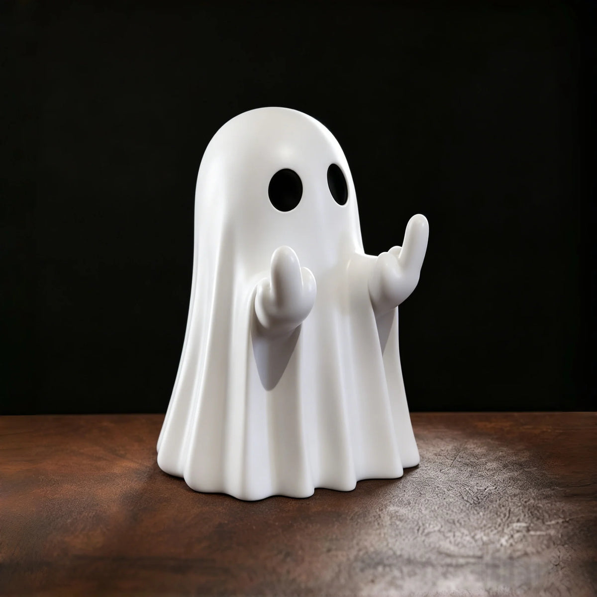 Middle Finger Cute Ghost Statue, Ghosts Small Scary Ghost Figurines, Halloween Home Decorations, Coffee Table Centerpieces Shelf