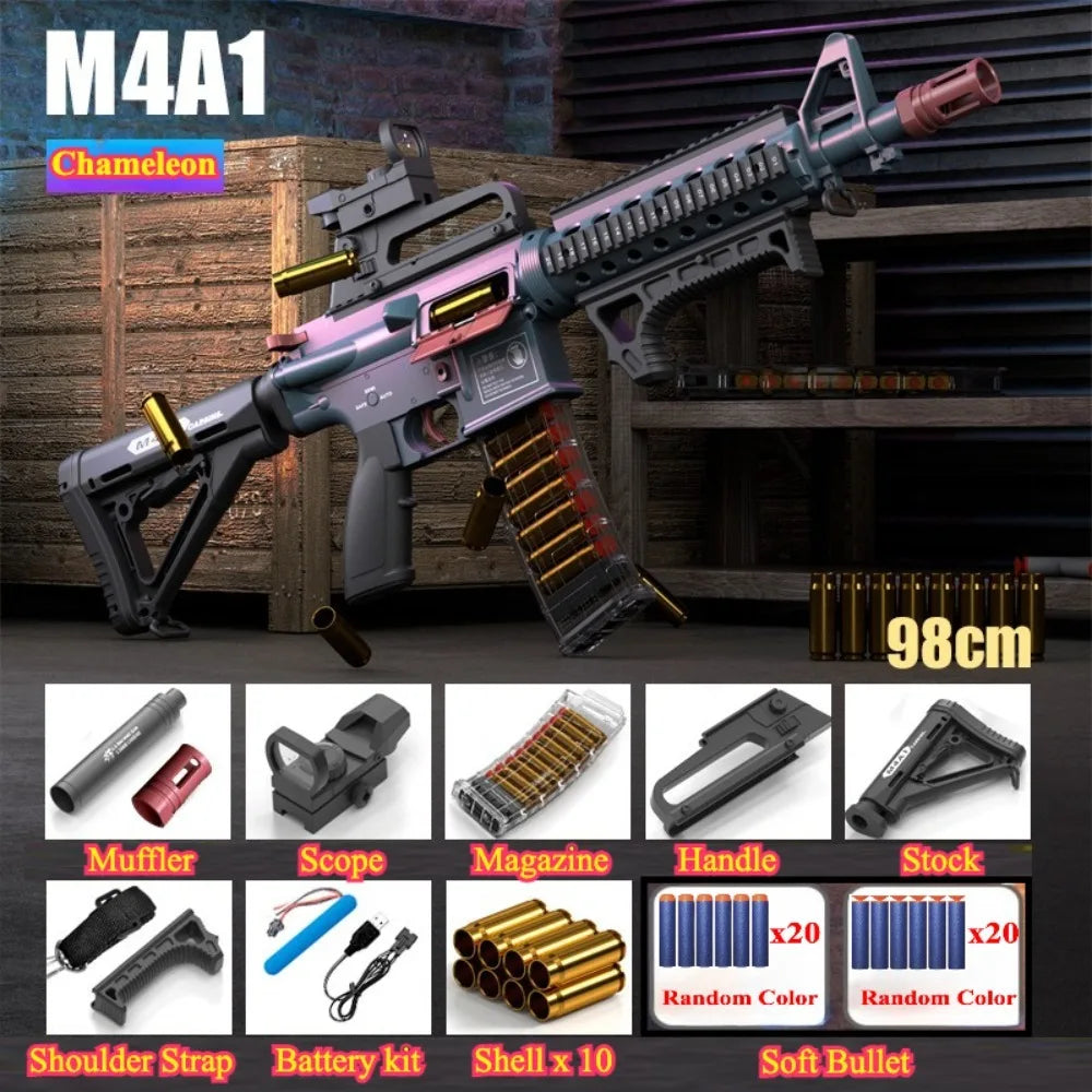 M416 Electric Automatic Foam Dart Blaster Shell Ejecting Soft Bullet Toy Nylon Construction Outdoor Shooting Game Toy