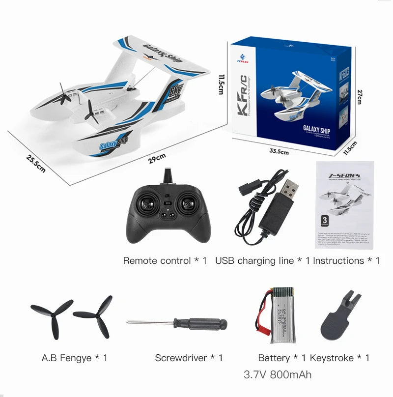 KF603 RC Glider EPP Foam 2.4G 3CH Radio Control Sea And Air RC Plane Water Land Flying Boat Airplane Toys Gift For Boys