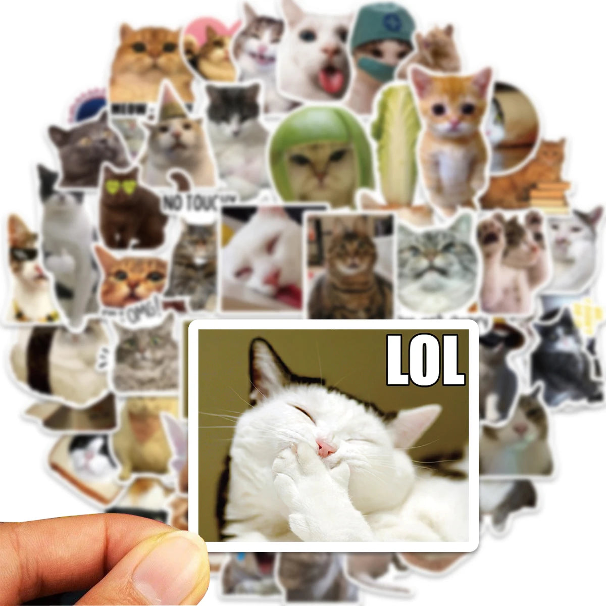50PCS Cute Cat Stickers For Skateboard Scrapbook Water Bottle Laptop Luggage Kids Toys Vinyl Waterproof Funny Cats Decals