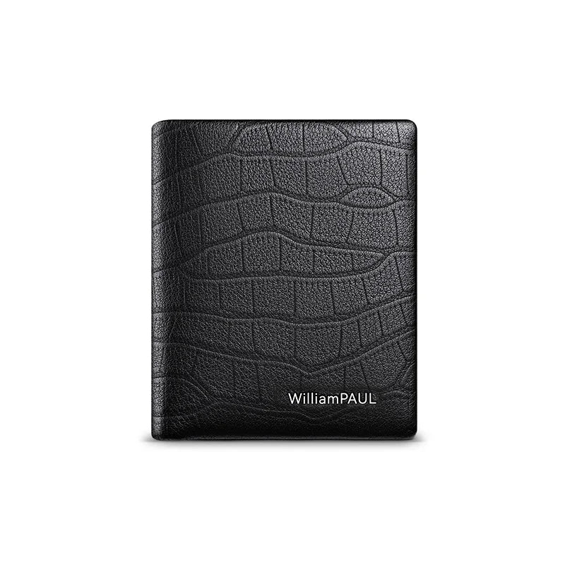 Men's fashion wallet, high-end genuine leather short card holder, personalized card bag