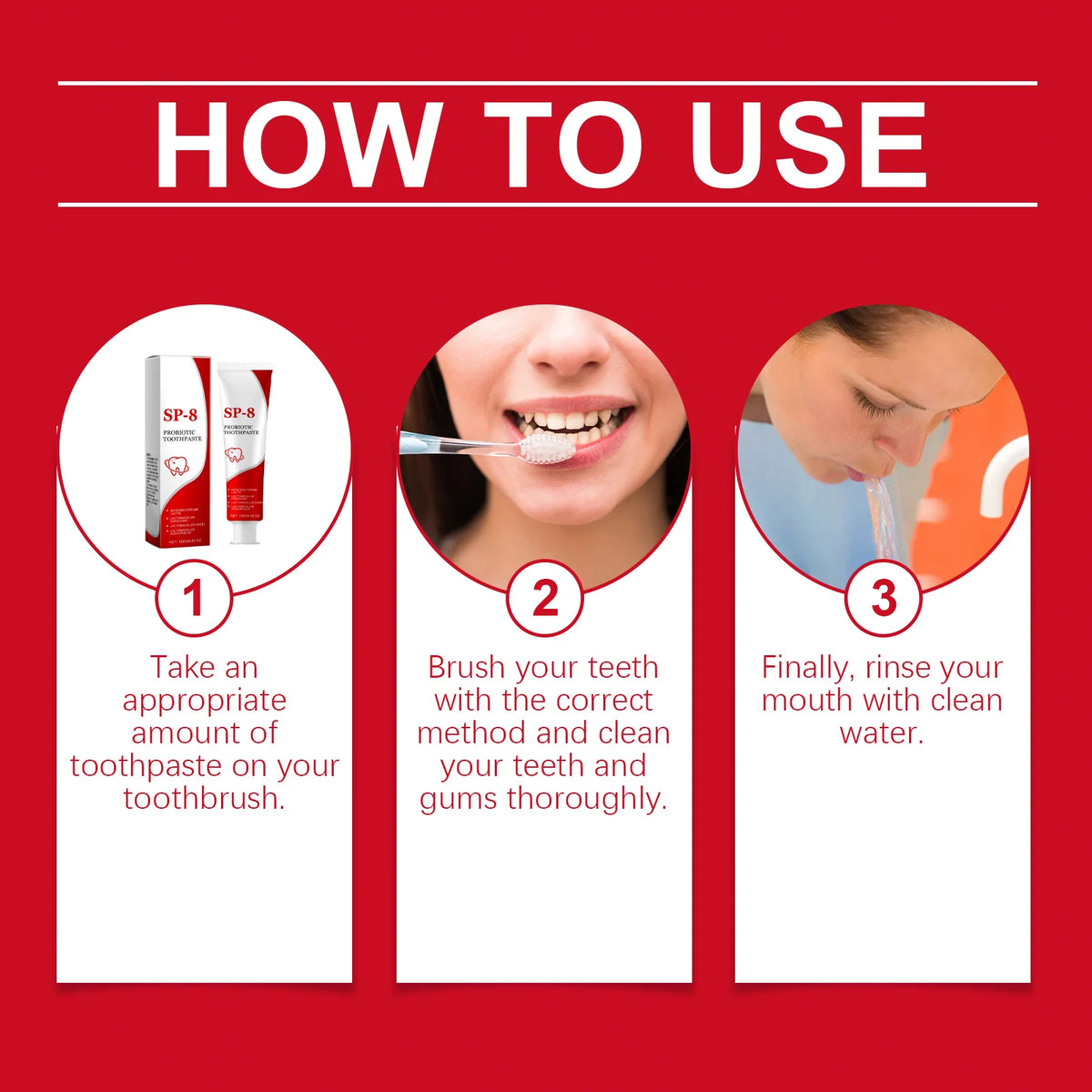 Sp-8 Probiotic Toothpaste Deep Cleaning Mint Fresh Breath Fresh Breath Dental Oral Hygiene Health Care Teeth Whiten Toothpaste