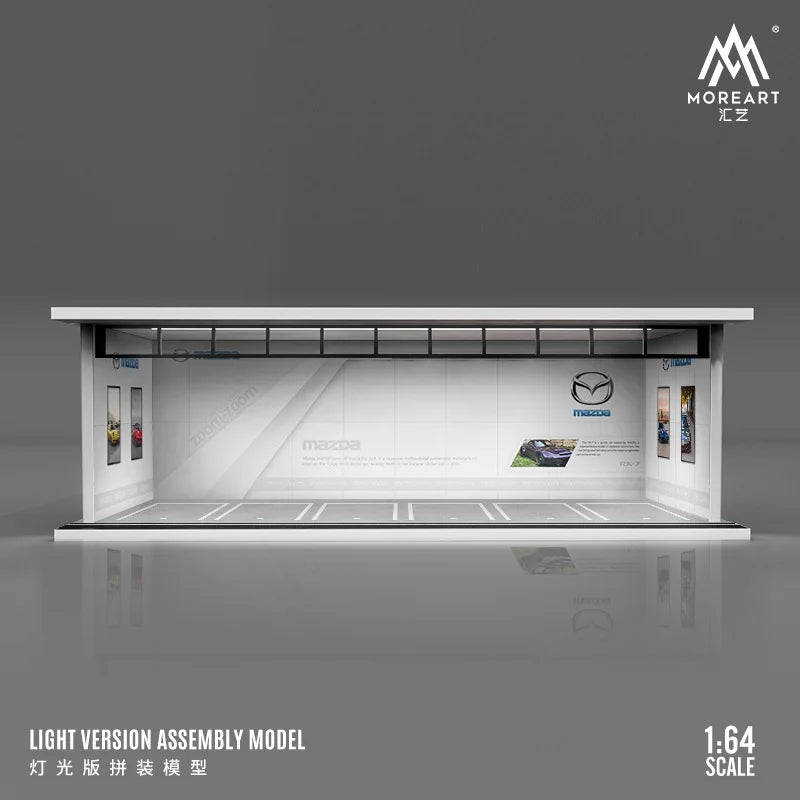 MoreArt 1:64 HKS/Advan/Spoon/Falken Painting Parking Lot Diorama, Light Diorama For Gift&Diaplay&Collectioin