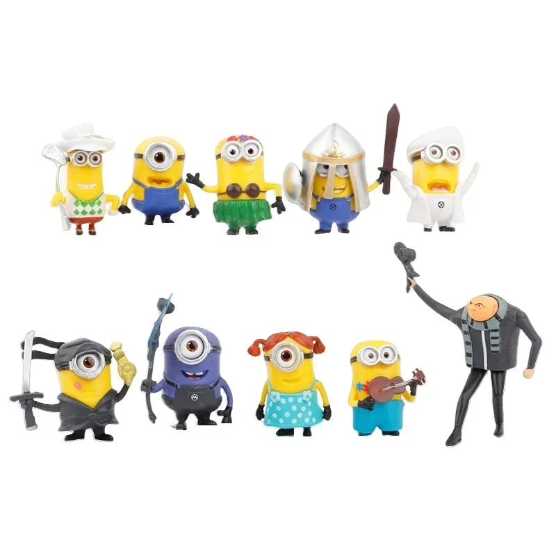 Kawai Capsule Toys Commemorative Gold Miniones Kingdom Gru Kevin Bob 3D Eye Despicable Action Figure Toys Xmas Gifts