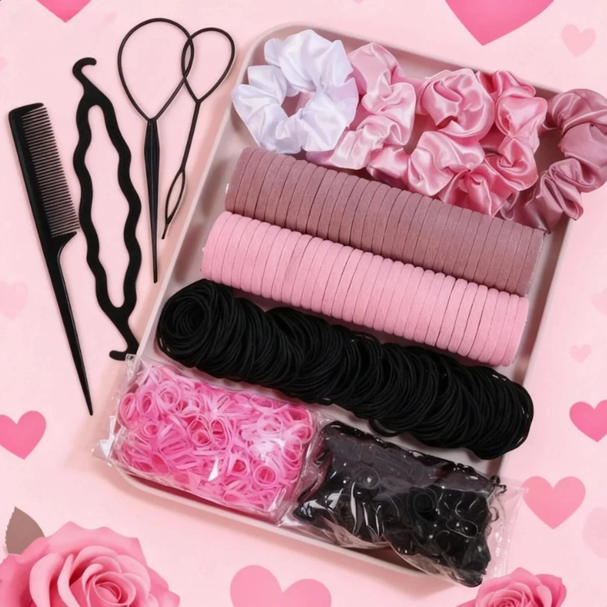 1109 Pieces of Fashionable and Simple Hair Tie Set, Fresh and Simple Hair Accessories for Women, Suitable for Campus Wear, Everyday Versatile, Gift for Friends
