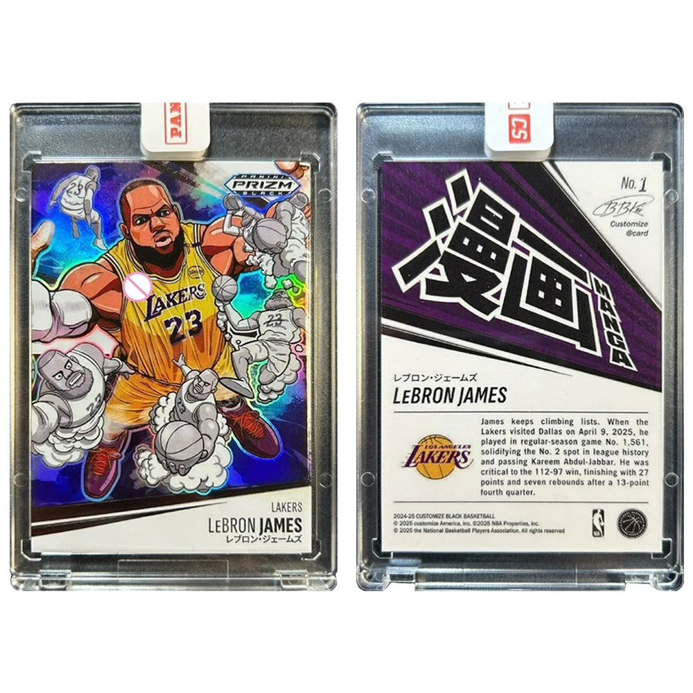 PANINI DIY manga homemade Curry James Doncic Durant Wembanyama Jokic Edwards Morant Textured Rainbow Sparkle Collectible Card