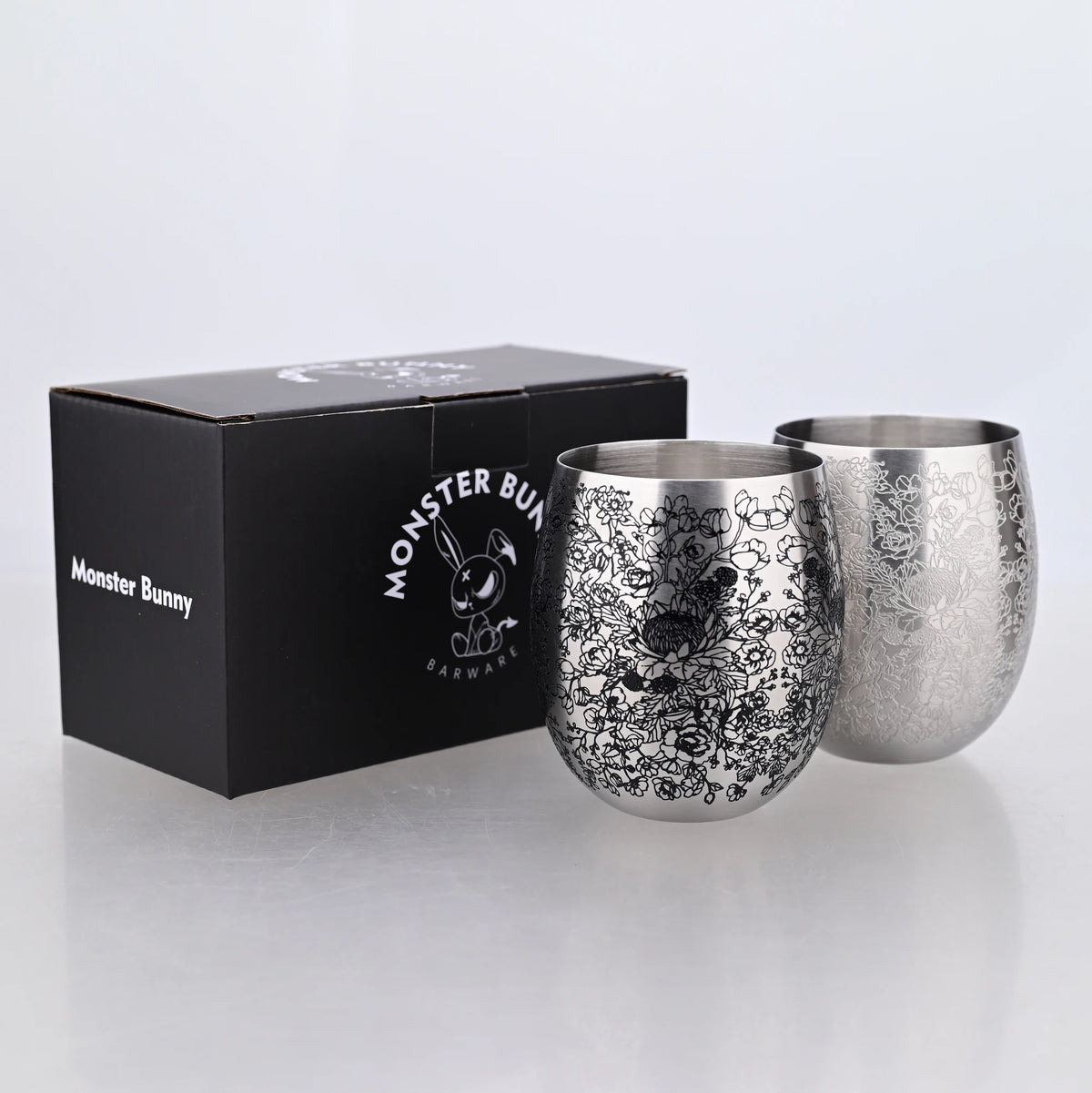 350ml Unique Flower Etching Cup Stainless Steel Egg Shaped Martell Whiskey Beer Mug Cocktail Wine Tumbler Water Drink Cups Gift