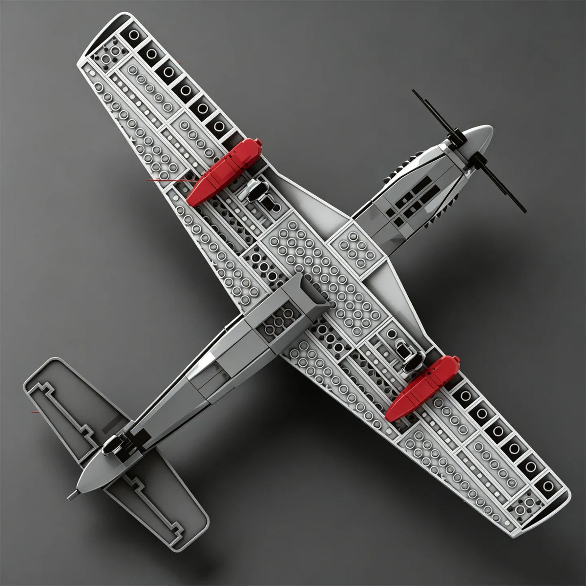 U.S. P-51 Mustang Propeller-Driven Fighter Plane Building Blocks: Bomber Model Educational Toy