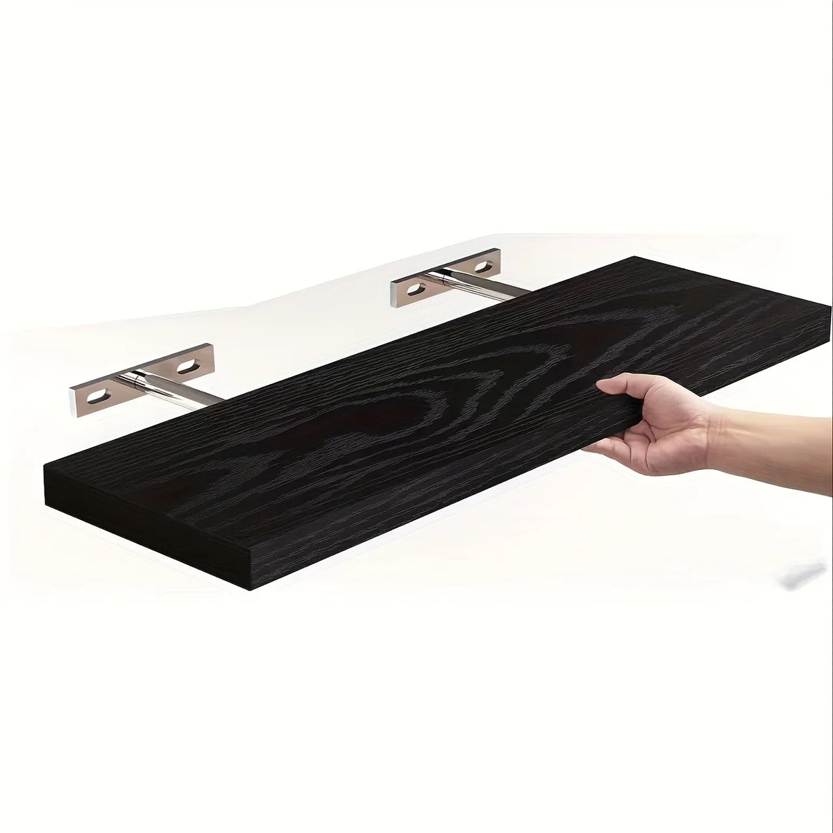 Classic Solid Wood Wall Mounted Horizontal Strip Design Shelf Space-saving for Storage and Display in Living Room and Bedroom