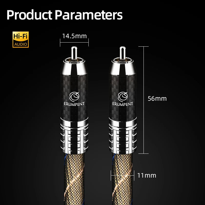 HiFi RCA Digital Coaxial Audio Cable Hi-end OCC Sterling Silver Plated 75Ω SPDIF Coaxial RCA Cable for Subwoofer CD TV