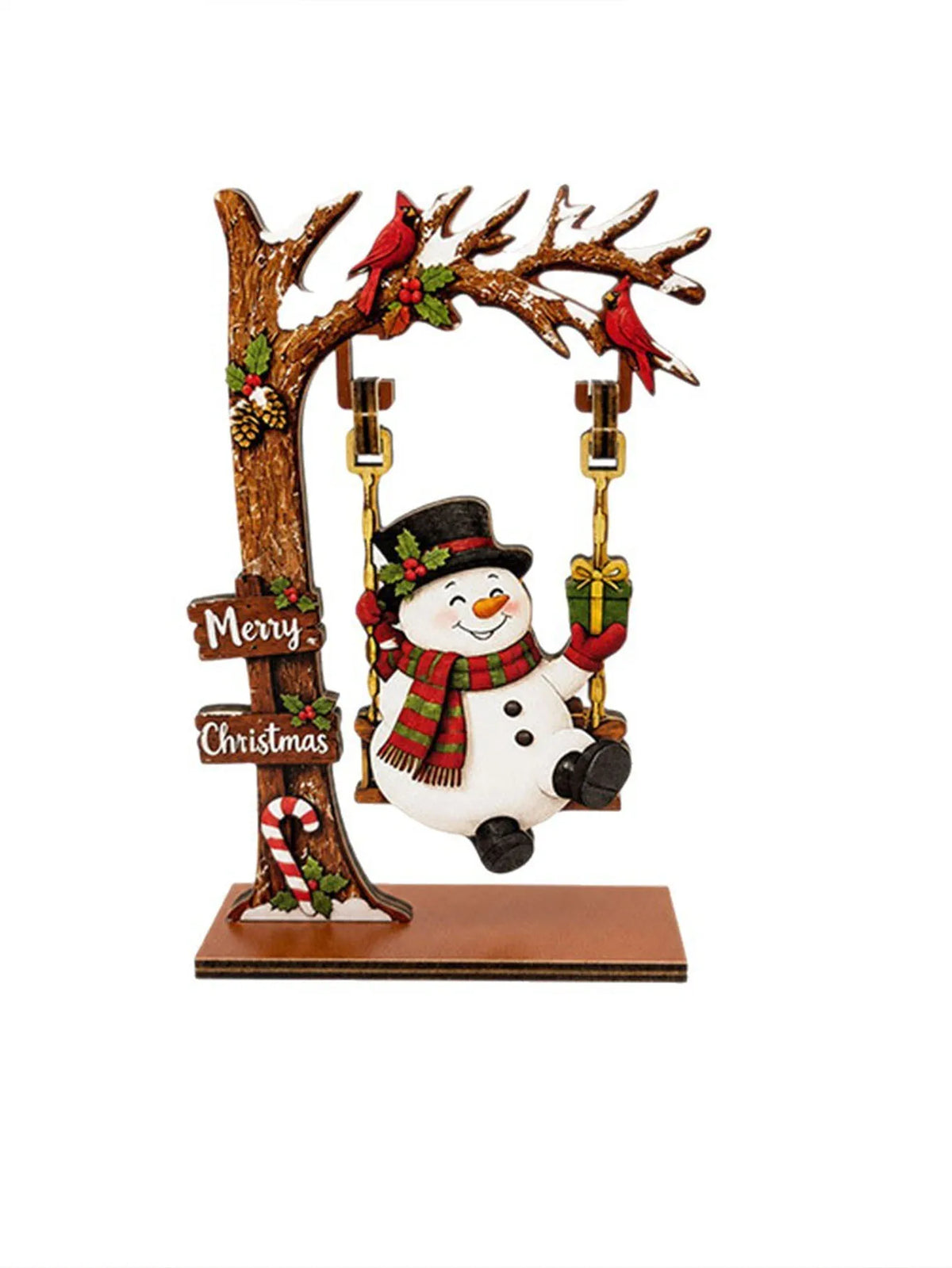 Wooden Christmas Decoration Ornaments, Fun Swing-Themed Christmas Crafts, Suitable for Tabletop Centerpieces, Holiday Party Decorations, Home Office Desktop Bookshelf Decorations