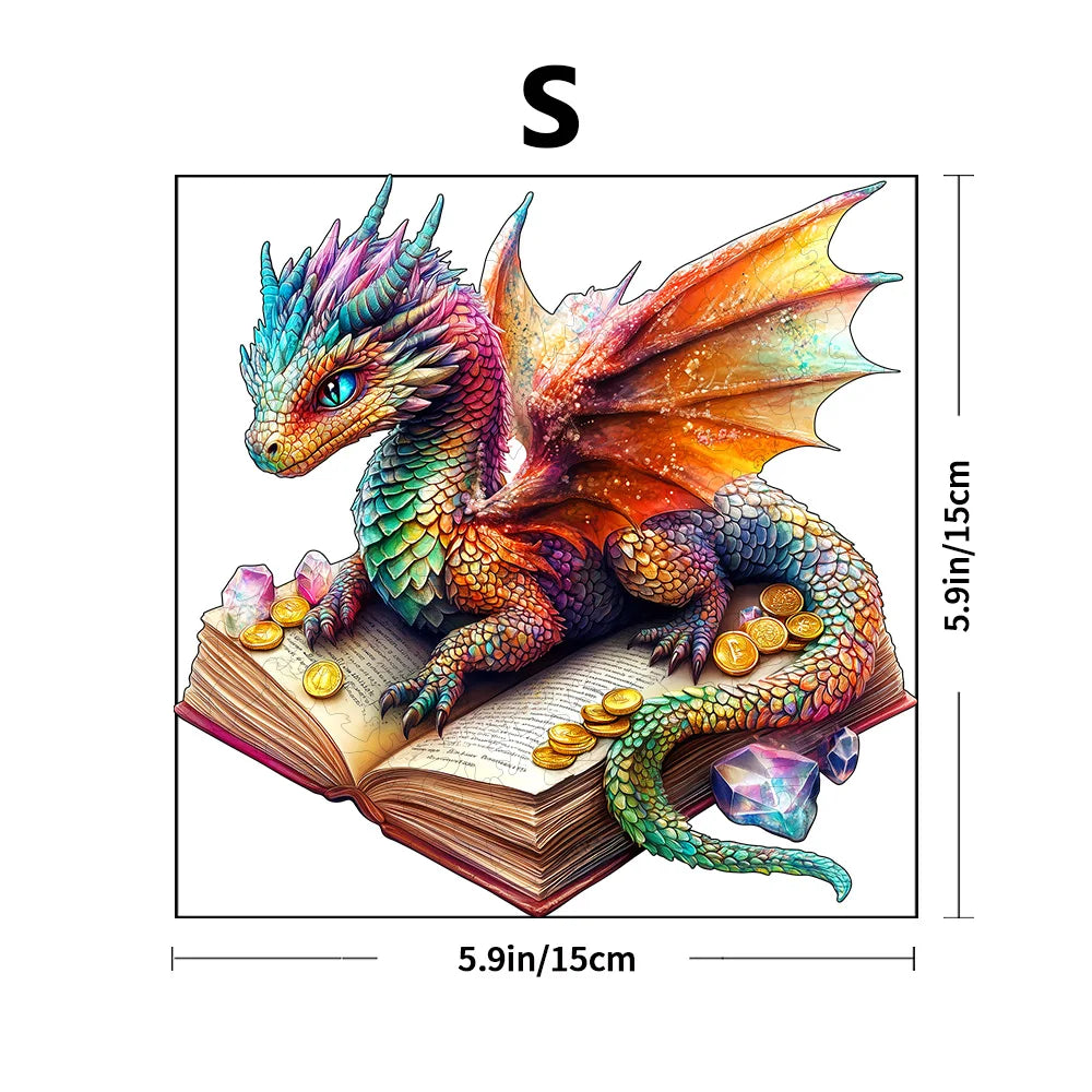 3D Dragon Wooden Puzzle - Brain Teaser with Irregular Animal Shapes, Stress Relief Adult Puzzle Game, Unique Birthday/Valentine'