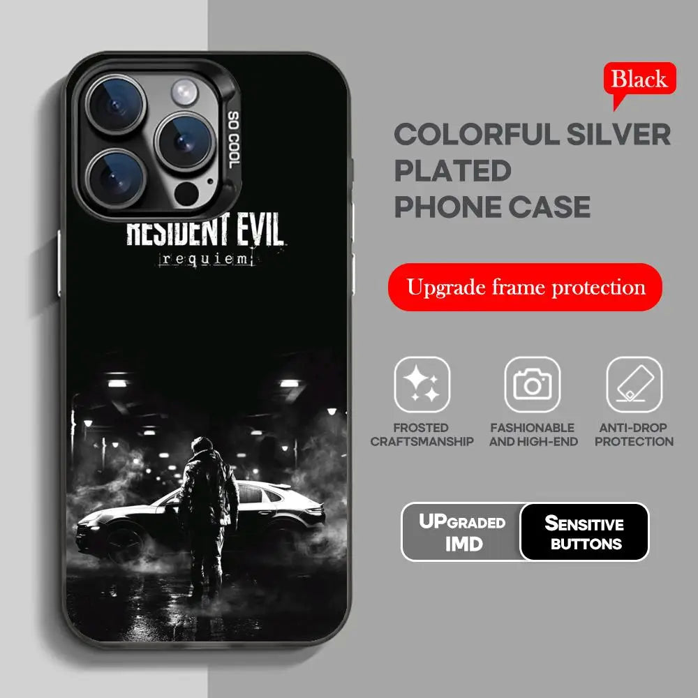 new game Resident Evil Requiem Phone Case black IMD Colorful Silver Suitable case for iPhone 17 16 e 15 14 13 12 11 Pro Max