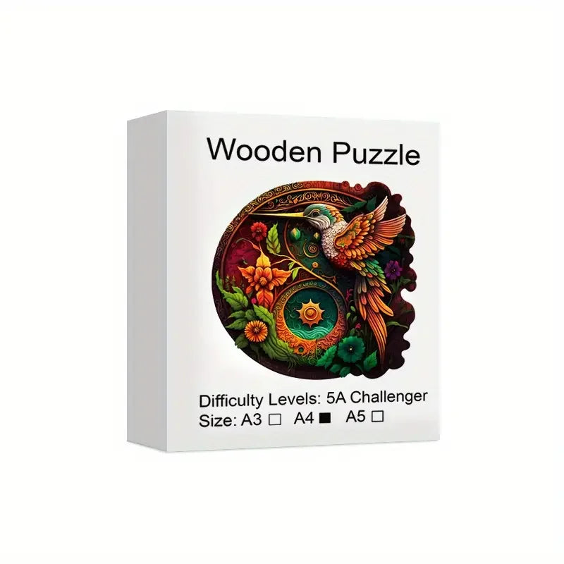 Bird Wooden Puzzle for Adults, Uniquely Irregular Animal Shaped Wooden Jigsaw Puzzles Stress Relief Toys, Best Christmas Gift