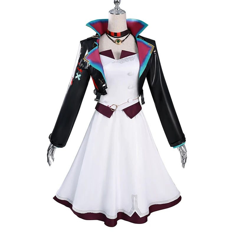 Arcane LOL Powder Wig Jinx Cosplay Women Costume for Female Girls Disguise Clothing Outfits Halloween Carnival Roleplay Suit