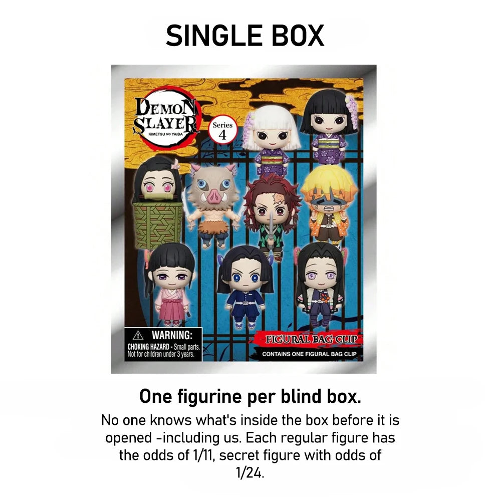 Demon Slayer Officially Licensed Blind Box 3D Figurine Bag Clip Charms Zenitsu Crying Nezuko In Basket Anime Collector Kering