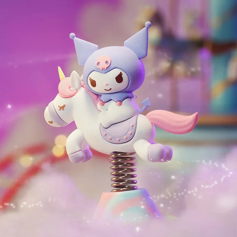 Anime Figures Sanrio Kawaii Kuromi Cinnamoroll Pompompurin Hello Kitty Mymelody Action Figure Dolls Toys Furniture for Display
