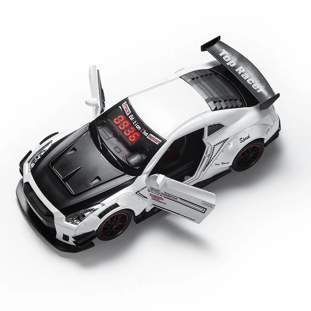 Rechargeable Hypercar Alarm Clock LED Display Alloy Body Sports Car Alarm Clock Spray Effect Water Addable Supercar Alarm Clock