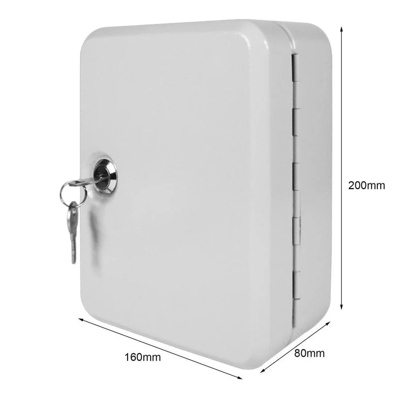 Lockable Security Metal Cabinet Home Security Key Cabinet Box 20 Tags Fobs Wall Mount Property Management Company
