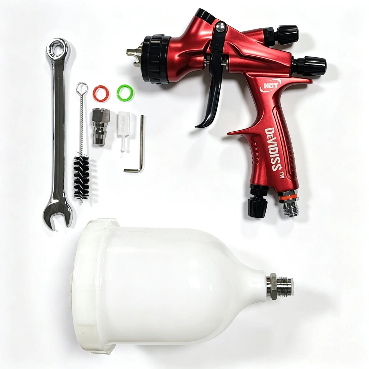 DEVIDISS HVLP NGT Pro TE20 Lite Spray Gun Kit Professional 1.3mm Nozzle Car Paint Application Comfortable for All Car Paints