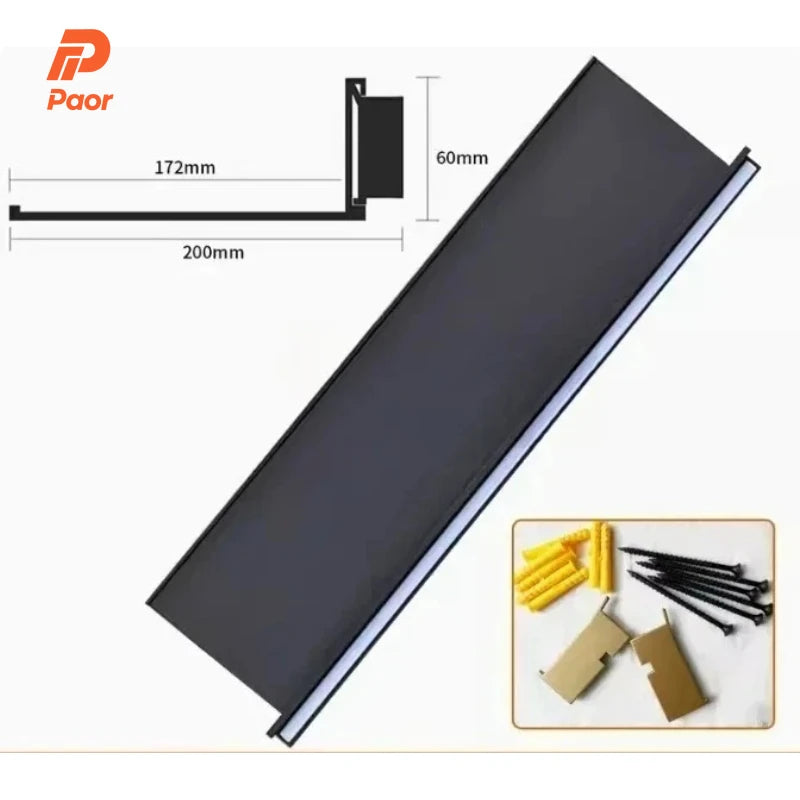 50-150cm Led Wall Shelf Mounted Storage,Shelves With Led Light Holder Minimalism Decoration, Alluminium Bookcase Wall Shelf