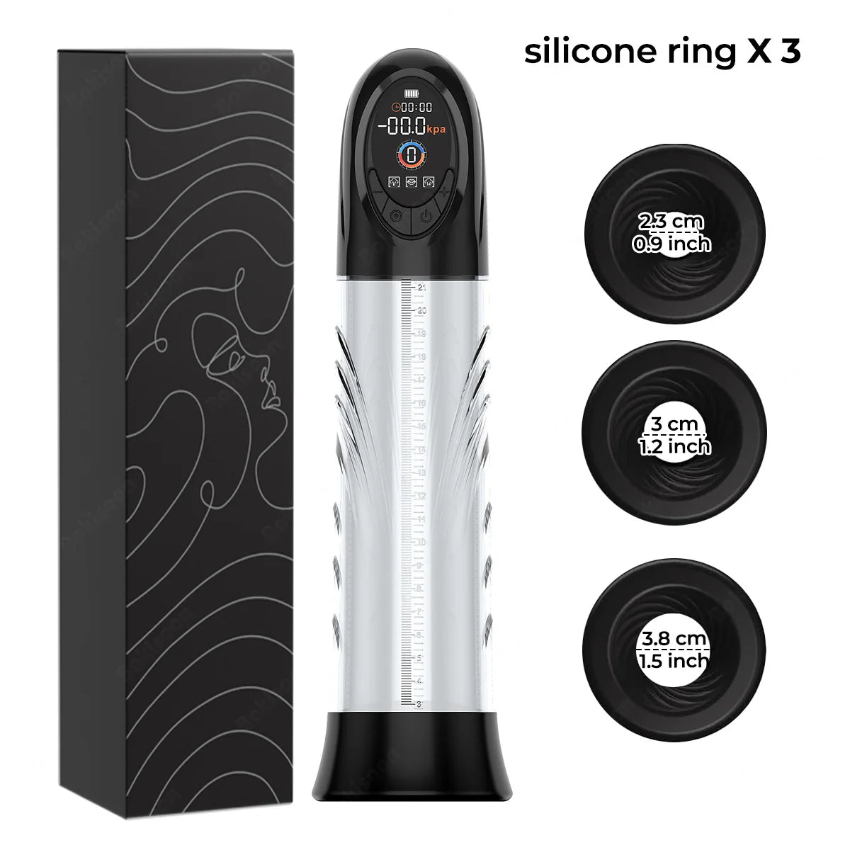 Penis Pump Male Sex Toys Electric Vacuum IPX7 Waterproof LCD Display 4 Pressure Levels 9 Suction Training Penis Extender Bigger