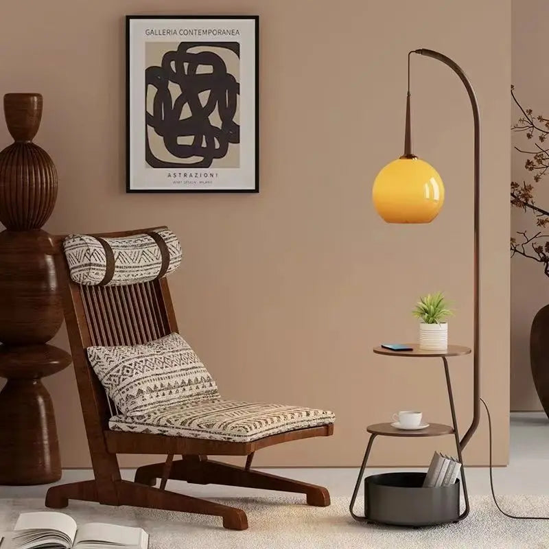 French Mid Century Floor Lamp with Side Table Sofa End Table Ambient Lighting Room Decoration Light Floor Lamp LED