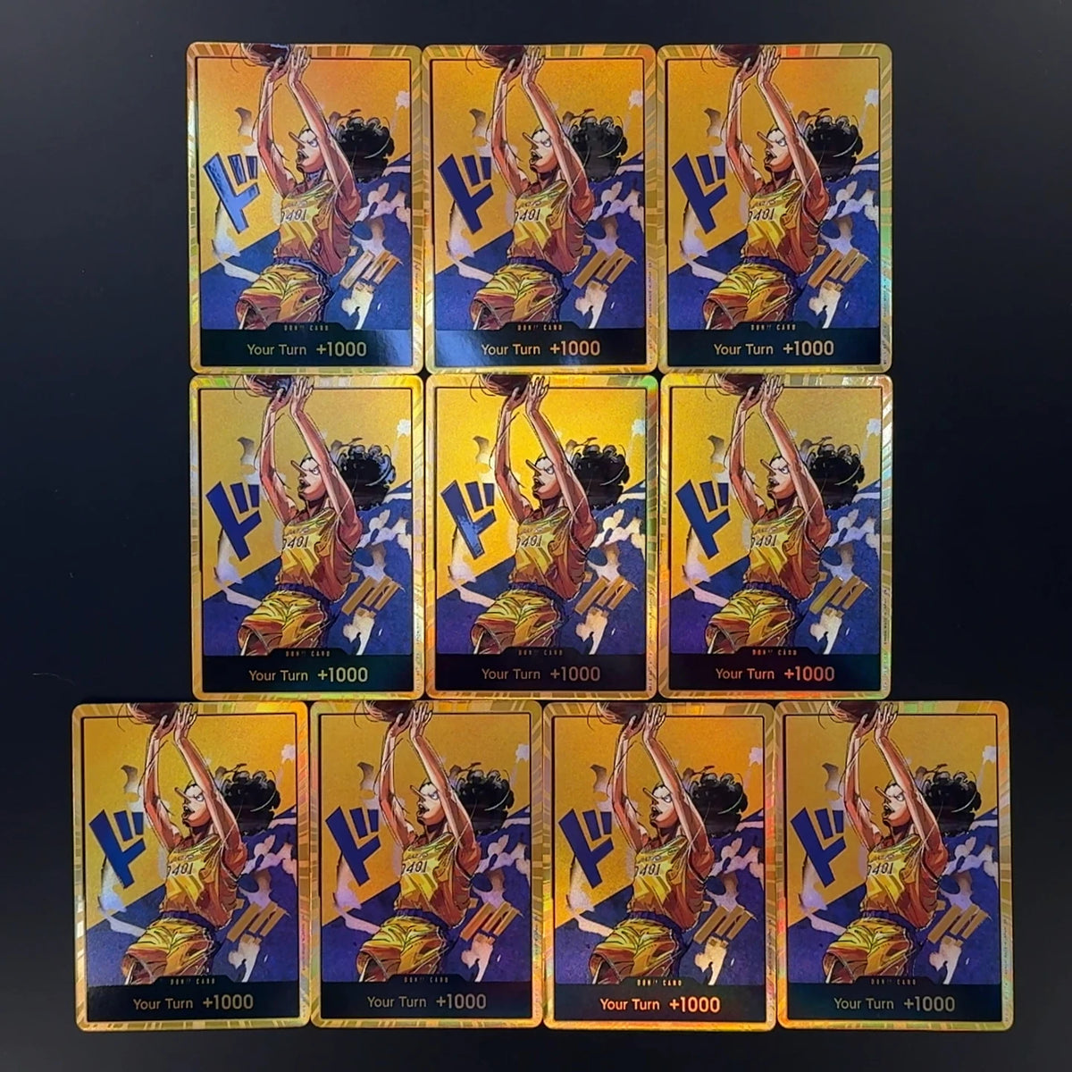 One Piece OPCG English Golden Holographic 3D Textured DON card Straw Hat Crew x Lakers DON card Anime Collectible Cards