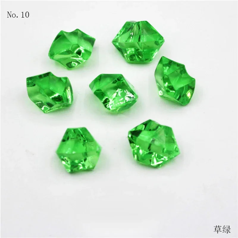 100Pcs 11*14mm Crushed Diamond Ice Crystal Clear Plastic Rocks Fake Diamonds Clear Acrylic Gems for Decor Photography Prop