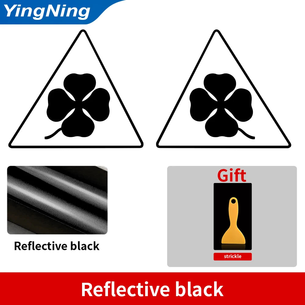 2PCS Car Sticker Body Fender Four Leaf Clover Reflective Decal Vinyl for Alfa Romeo 159 147 156 166 Giulietta Giulia Mito Spider