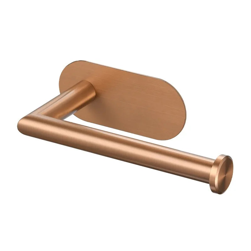 Sticky Rose Gold Toilet Paper Holder Kitchen Roll Holder Towel Holder Paper Towel Hanger Bathroom Accessories
