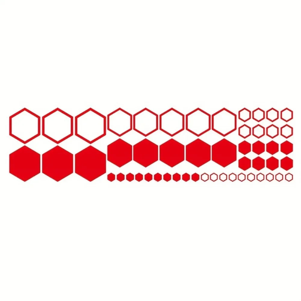 52pcs Honeycomb Auto Vinyl Decals Large and Small Combination Hexagonal Stickers DIY Car Body Cool Styling Open Style Decoration