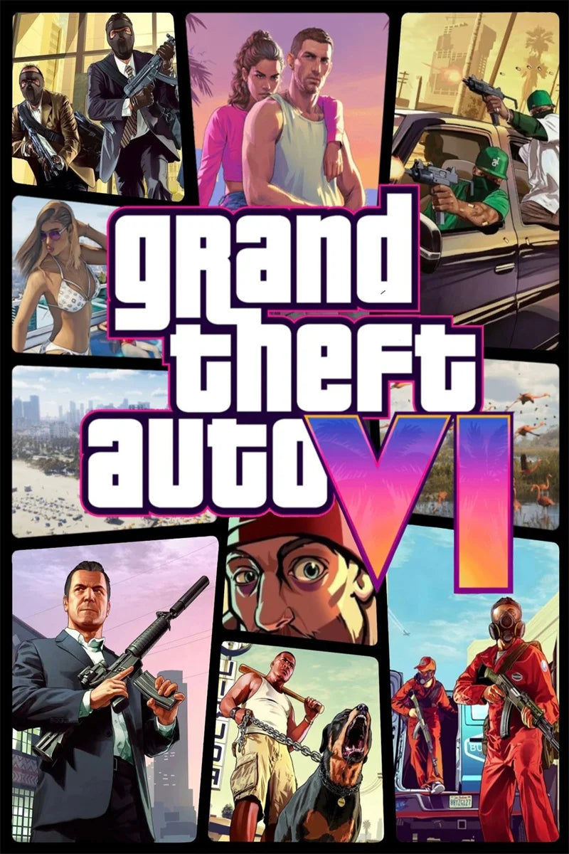 Cool G-Grand The A-Auto Canvas Painting Series 5 6 Hot Game Poster Wall Art Modern Home Boy Bedroom Gaming Room Decor Print Gift