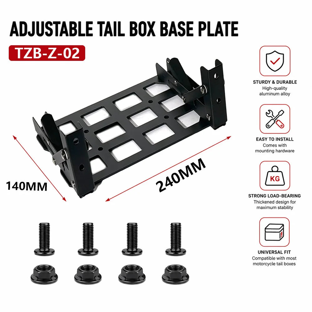 Folding Multi-Functional Aluminum Motorcycle Trunk Tail Box Universal Side Molle Panel Tactical Storage Box Modular Organizer