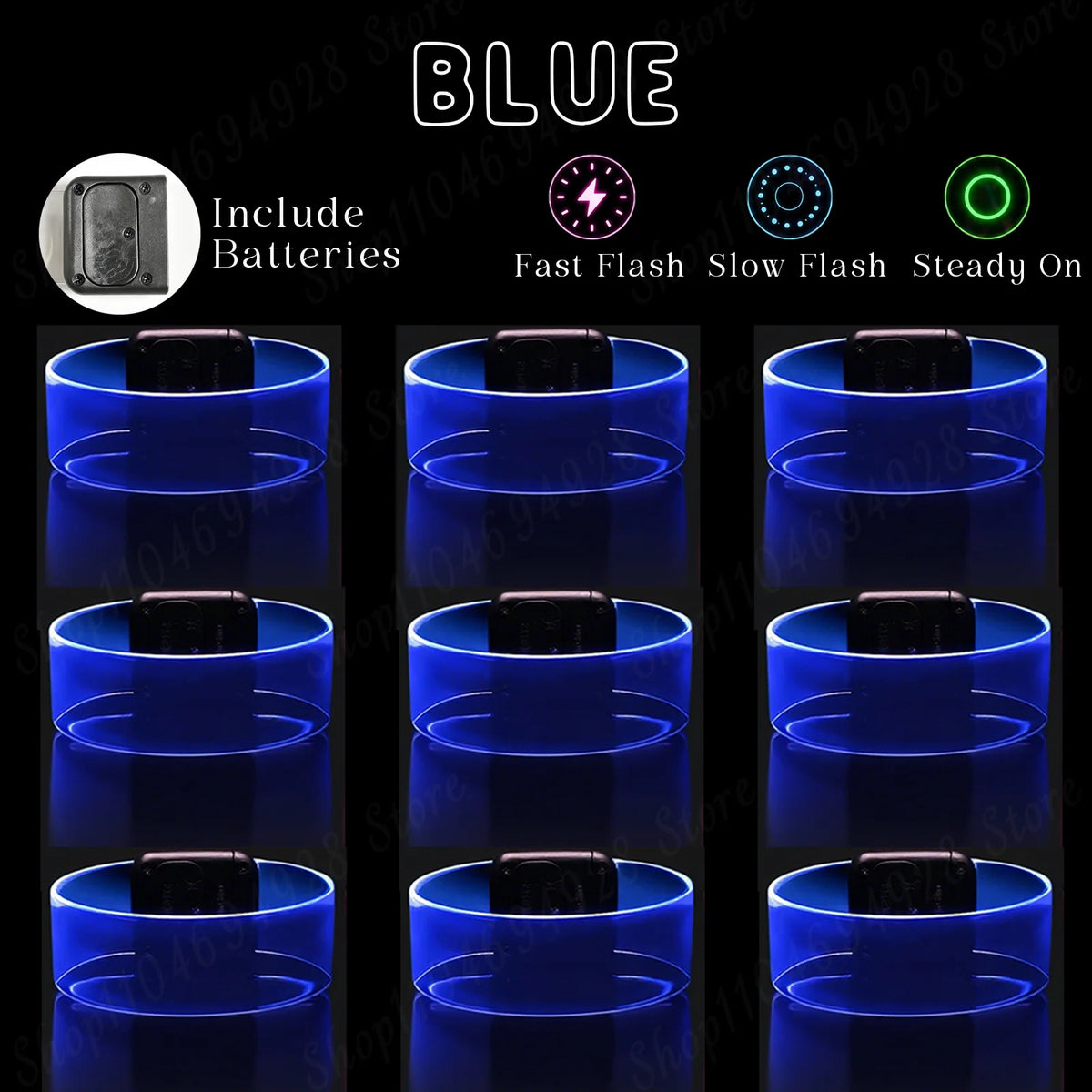 10-100Pcs LED Bracelets for Party Light Up Bracelets Magnetic Clasp LED Wristbands Bulk for Wedding Light Up Party Halloween