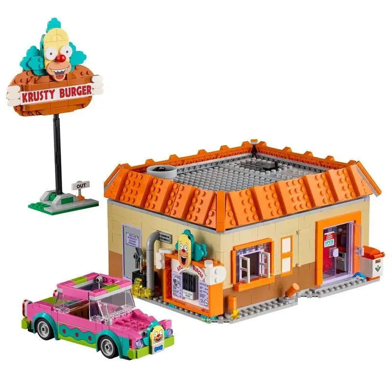 Stock 1635 pieces of MOC City Krusty Hamburg building Model building blocks suitable for children's Christmas gift set