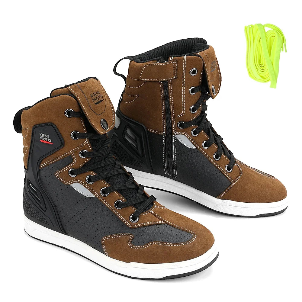 Motorcycle Boots Men High-top Shoes Summer Professional Riding Casual Anti-collision Anti-slip Cycling Protection Equipments