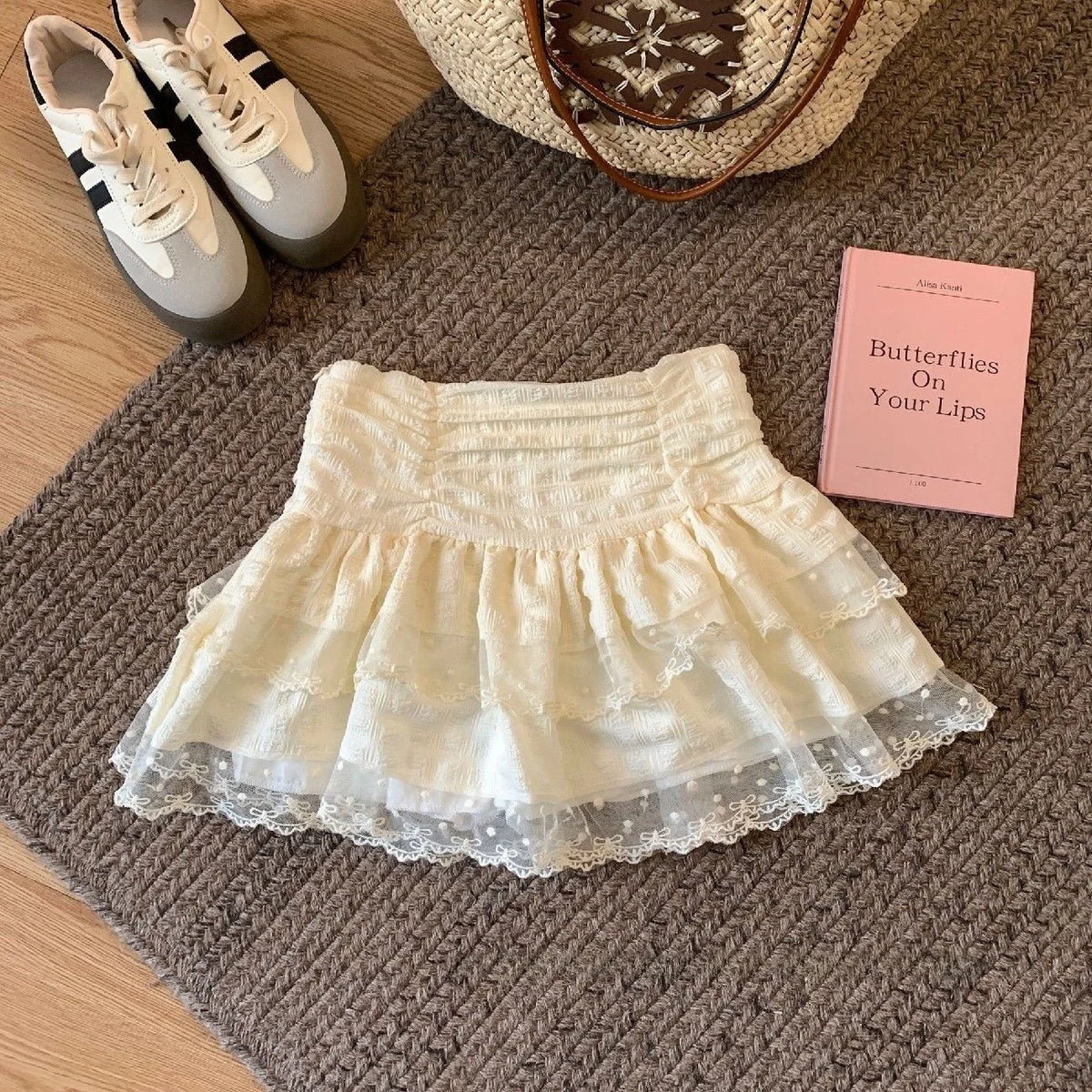 White Sweet Ballet Mini Skirt Women High Waist Lace Short Cake Skirts Korean Y2k Clothes Girls Casual A Line Black Tulle Skirt
